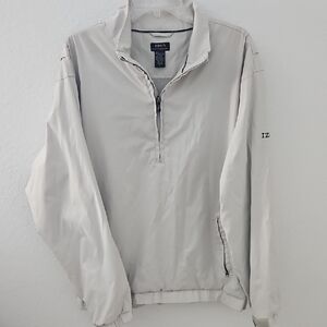 Izod Khaki Windbreaker Lightweight Quarter-Zip
